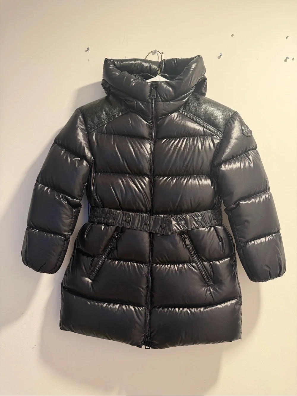 Moncler Kids Black Hooded Quilted Puffer Jacket